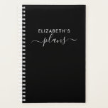 Add Your Name | Simple Black Planner<br><div class="desc">Simple planner with your name and personalise with your custom text in chic handwriting font.</div>