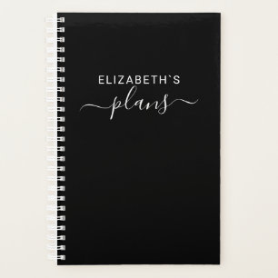 Add Your Name   Simple Black Planner