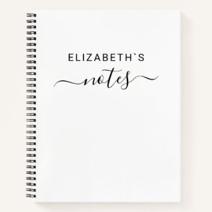 Add Your Name   Simple Blush White Notebook
