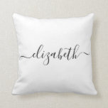 Add Your Name | Simple Handwriting White Cushion<br><div class="desc">Minimalist pillow with name in modern calligraphy. You can edit the colours.</div>