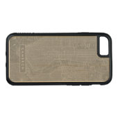Add Your Name | Sketch of New York City Map Carved Wood iPhone Case (Back (horizontal))