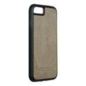 Add Your Name | Sketch of New York City Map Carved Wood iPhone Case (Right)