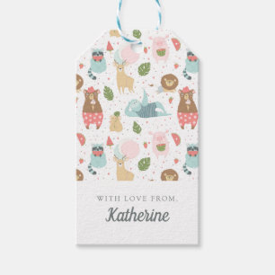 Add Your Name   Sloth & Friends Pattern Gift Tags