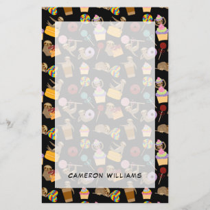 Add Your Name   Sloth Sweet Treats Pattern Stationery