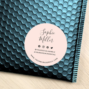 Add Your Name Social Media Custom Colour Branding Classic Round Sticker