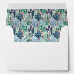 Add Your Name Soft Patel Cactus Pattern Envelope