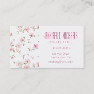 Add Your Name   Soft Pink Watercolor Flower Business Card