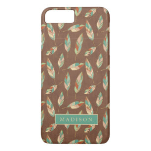 Add Your Name   Southwest Feather Pattern iPhone 8 Plus/7 Plus Case