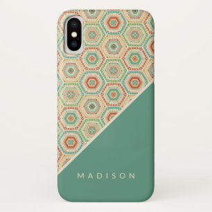 Add Your Name   Southwest Hexagon Pattern iPhone X Case