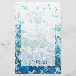 Add Your Name   Speckled Sea I Stationery
