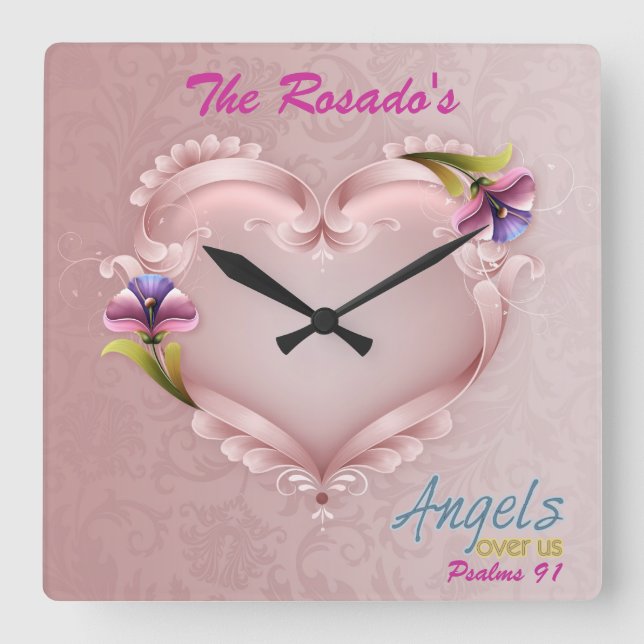 Add Your Name  Square Wall Clock (Front)