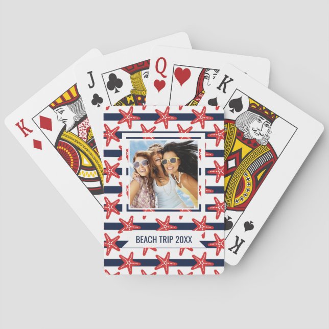 Add Your Name | Stars And Stripes Pattern Playing Cards (Back)
