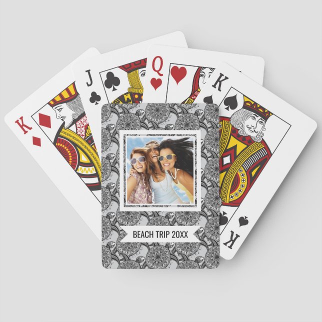 Add Your Name | Style Turtle Pattern Playing Cards (Back)