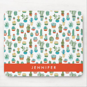 Add Your Name   Succulents Pattern Mouse Pad