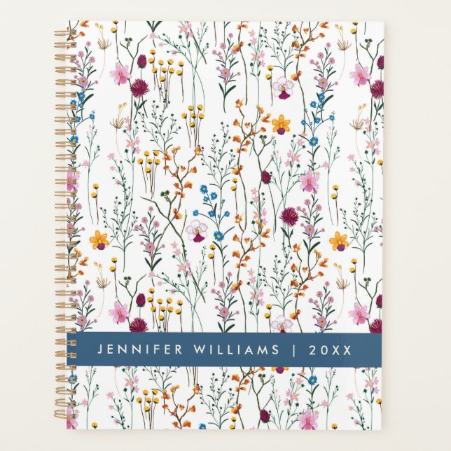 Add Your Name | Summer Wildflower Pattern Planner (Front)