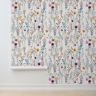 Add Your Name Summer Wildflower Pattern Wallpaper