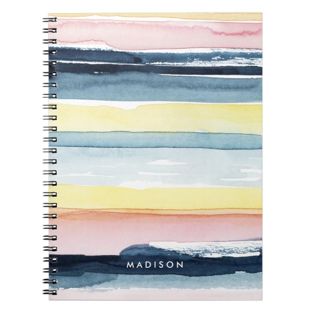 Add Your Name | Sunset Stream I Notebook (Front)