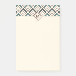 Add Your Name   Teal Geometric Pattern Post-it Notes