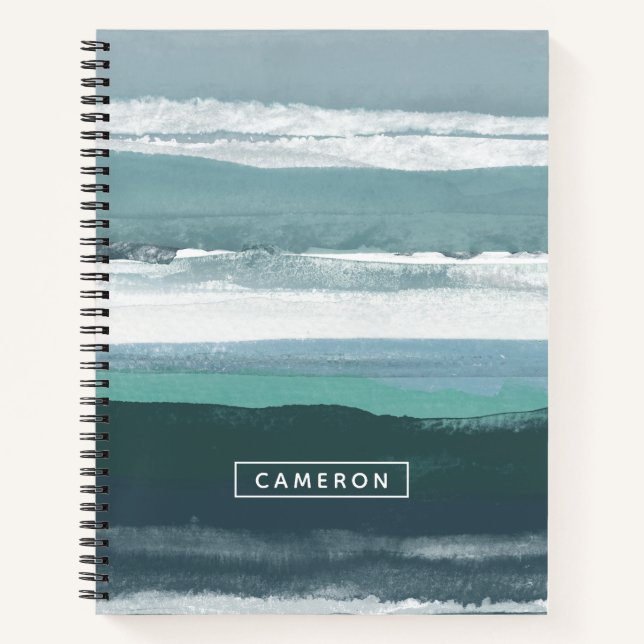 Add Your Name | Teal Sea Notebook (Front)