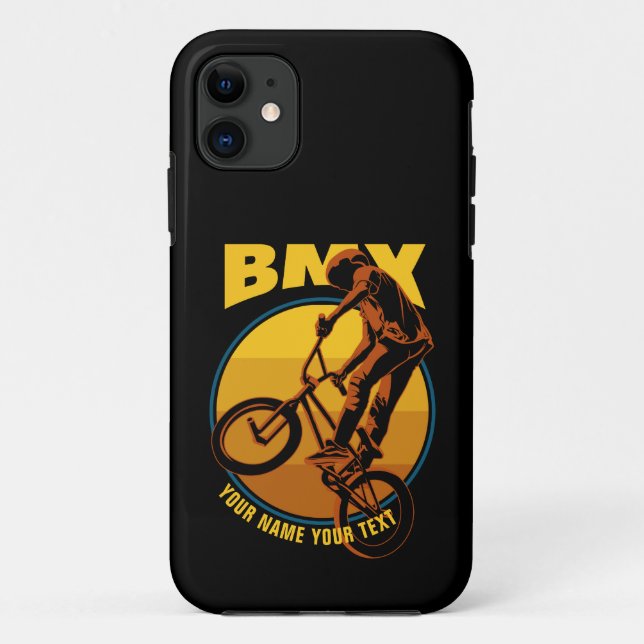 Add Your Name Text, BMX  Flying Rider  Case-Mate iPhone Case (Back)