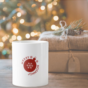 Add Your Name Text Holiday Snowflake Speciality Mu Large Coffee Mug