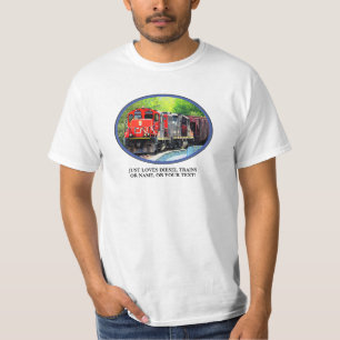 Add Your Name Text Image, Oval Photo Diesel Train T-Shirt