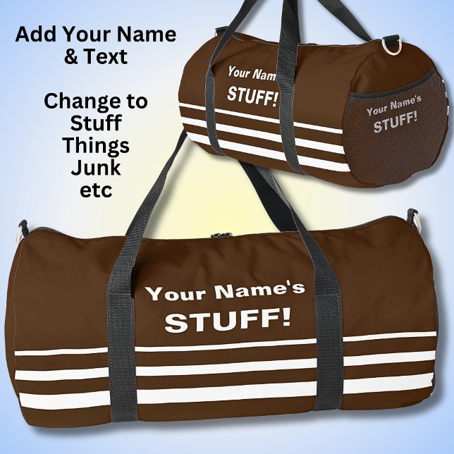 Add Your Name Text Subject  Brown Duffle Bag (Creator Uploaded)