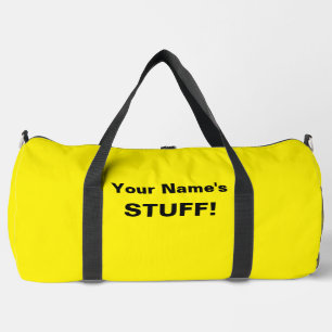 Add Your Name Text Subject (or 2 lines) Yellow Duffle Bag