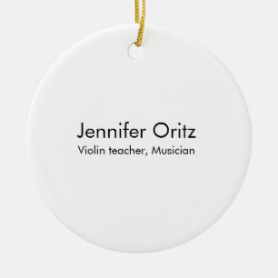 Add your name text violin music teacher musician l ceramic ornament