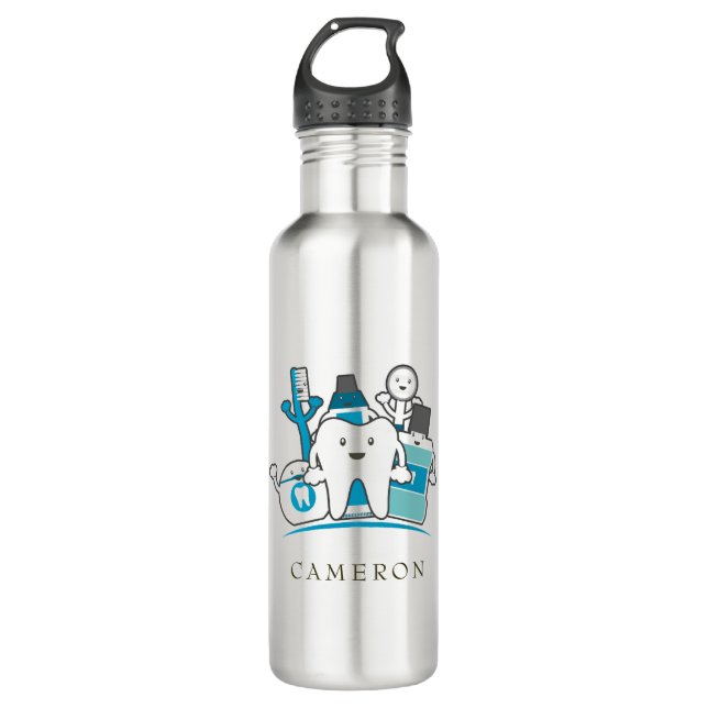 Add Your Name | The Clean Teeth Gang 710 Ml Water Bottle (Front)