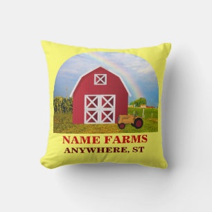 Add Your Name to Red Barn with Blue Sky Cushion