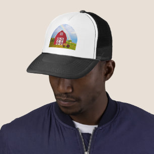 Add Your Name to Red Barn with Blue Sky Trucker Hat