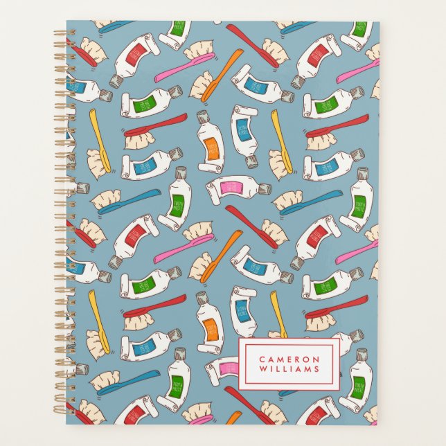 Add Your Name | Toothbrush & Toothpaste Pattern Planner (Front)
