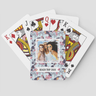 Add Your Name | Toucans With Exotic Flowers Playing Cards