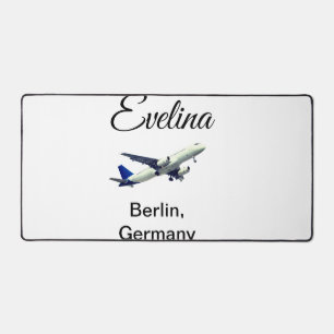 Add your name travel place aeroplane digital nomad desk mat