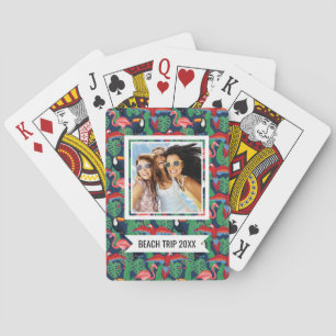 Add Your Name   Tropical Birds In Bright Colours Playing Cards