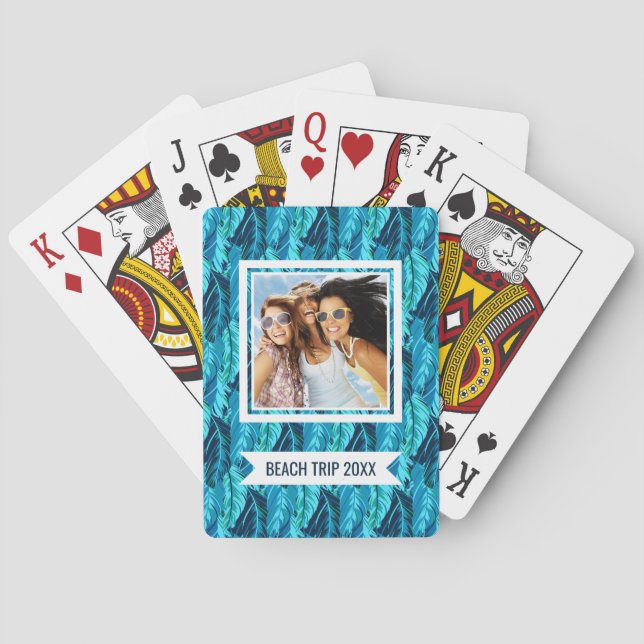 Add Your Name | Tropical Birds Playing Cards (Back)