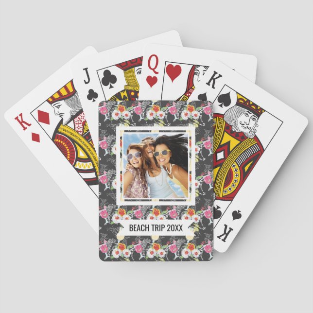 Add Your Name | Tropical Drinks With Animals Playing Cards (Back)