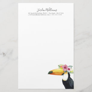 Add Your Name   Tropical Halo - Toucan Stationery
