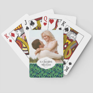 Add Your Name   Tropical Leaves Pattern Playing Cards