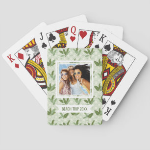 Add Your Name Tropical Palm Leaves Playing Cards