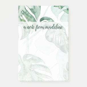 Add Your Name Tropical Palm Split Leaf Post-it Notes