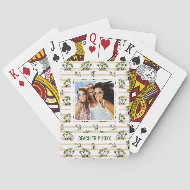 Add Your Name | Tropical Shack And Palms Playing Cards (Back)