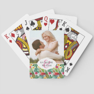 Add Your Name Tropical Watercolor Playing Cards
