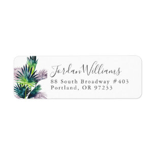 Add Your Name   Twilight Palms- Palm Fronds Return Address Label
