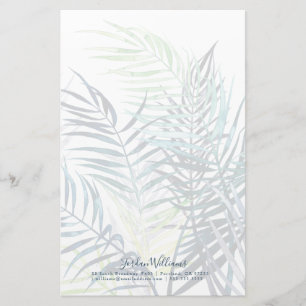 Add Your Name   Twilight Palms - Tropical Leaves Stationery