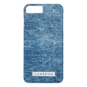 Add Your Name   US Map Blueprint iPhone 8 Plus/7 Plus Case