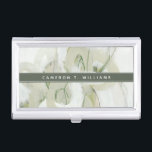 Add Your Name | Verge Business Card Holder<br><div class="desc">Verge II by June Erica Vess. Shades of green and white looping together to create an abstract but soothing design.</div>