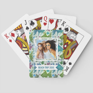 Add Your Name Vintage Fish Pattern Playing Cards