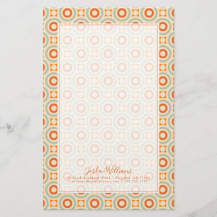 Add Your Name   Vintage Geometric Circle Pattern Stationery